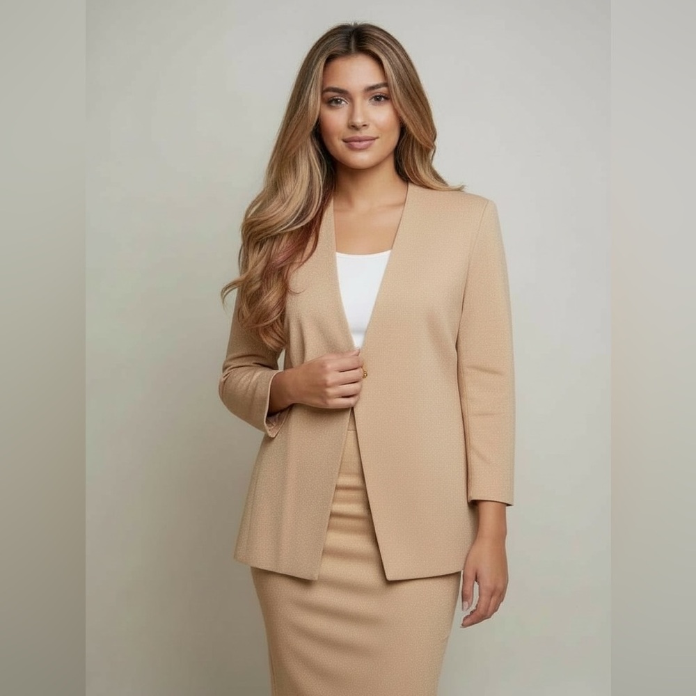 NWT Aggel Knitwear Viscose Blend Blazer & Skirt Set With Sequins